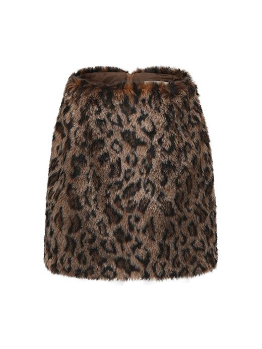 【丛林呐喊】仿皮草豹纹造型短裙 商品图4