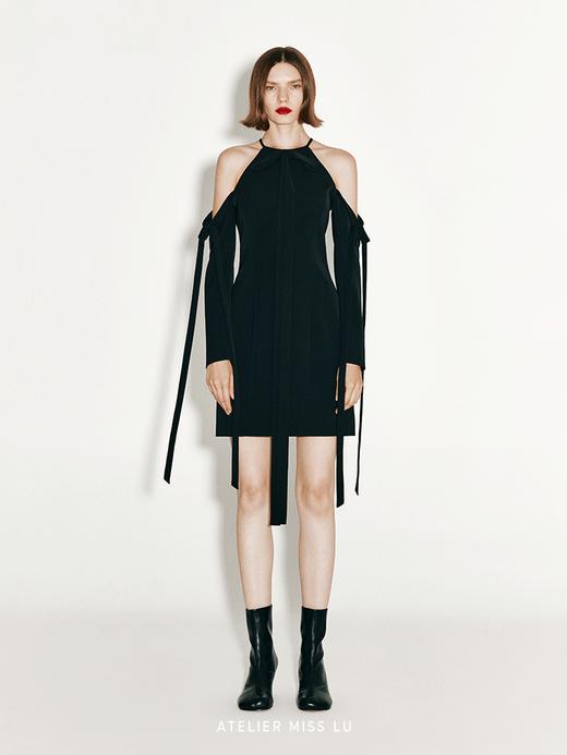 【迷情摇曳】多飘带设计修身落肩连衣裙 商品图0