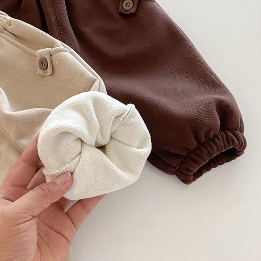 【韩版儿童加绒休闲裤】0-5岁冬季男童纯色运动裤宝宝加厚冬装潮 商品图3