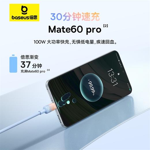 倍思 渐变系列 快充数据线 USB to Type-C 100W 商品图1