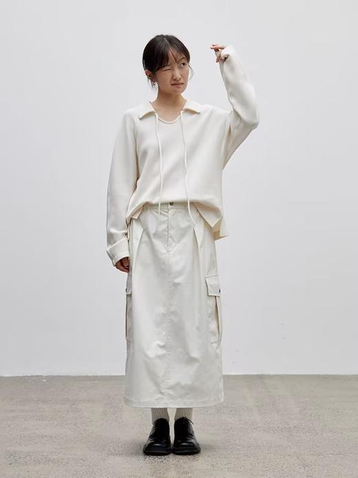 步履不停/4C41115C/小A型工装口袋米色半身裙小个子长裙 商品图2