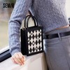 森马包包斜挎包女新款撞色菱格单肩包小巧手提包时尚小方包 商品缩略图1