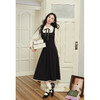 鹿向南「南法假日」假两件黑色连衣裙L39725 商品缩略图5