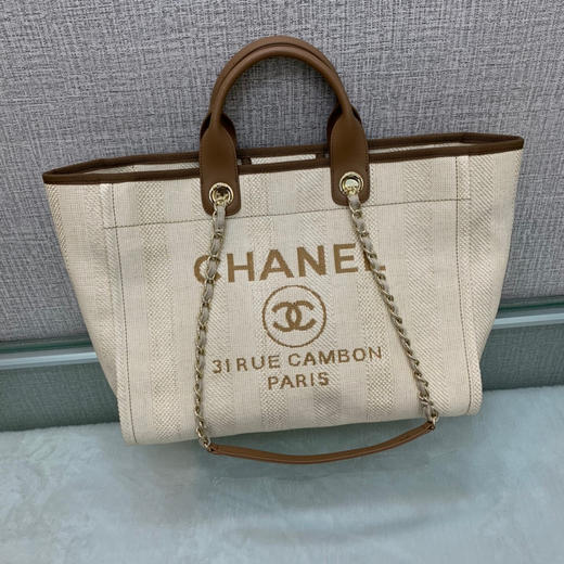 香奶奶 沙滩包 白棕 商品图0