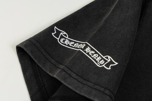 CH克家马蹄梵文螺丝钻水洗做旧复古圆领短袖 商品图5