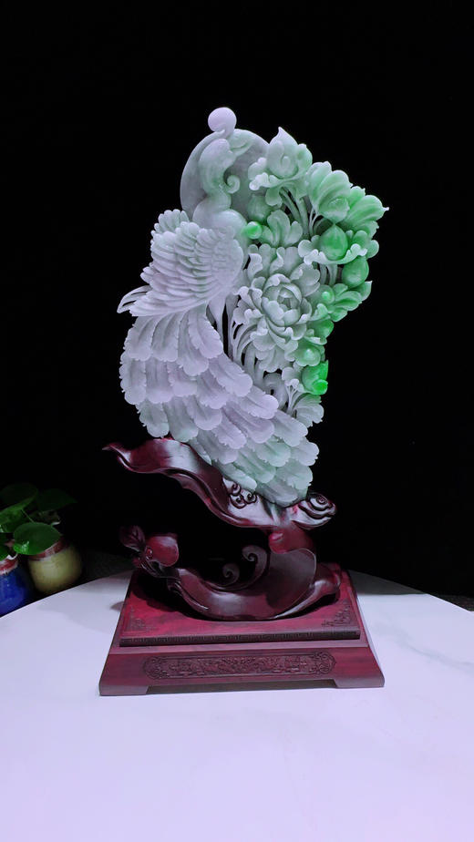 620264翡翠摆件【锦上添花 国色天香】 商品图3