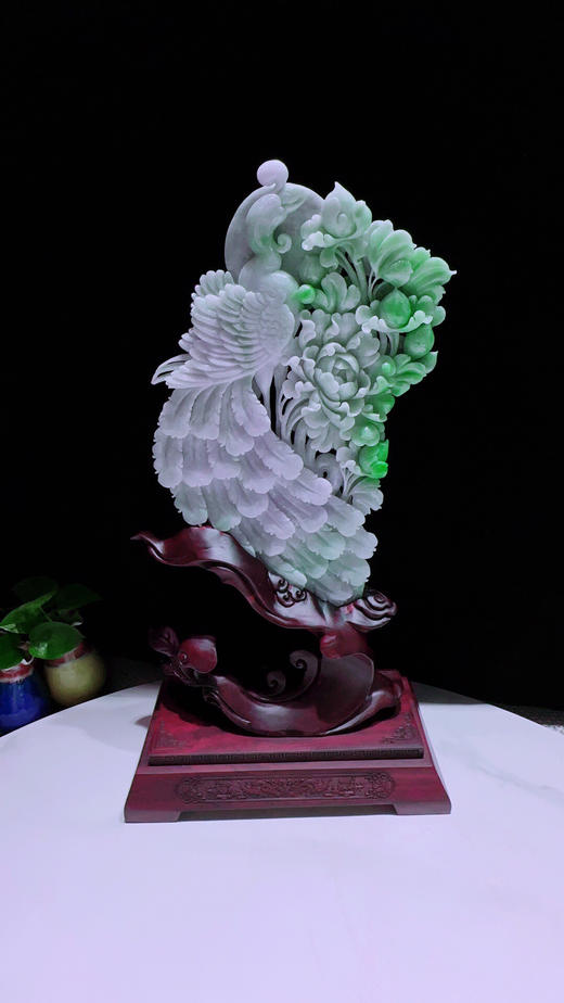 620264翡翠摆件【锦上添花 国色天香】 商品图2