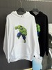 BalenciagaXHulk联名款黑色绿巨人浩克印花抓绒帽衫卫衣 商品缩略图3