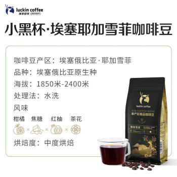 瑞幸咖啡咖啡豆 SOE耶加雪菲咖啡豆250克/袋 中烘门店同源小黑杯精品生豆 商品图4