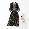 丁摩 异域风情印花真丝连衣裙桑蚕丝裙子4ZF-90216 商品缩略图4