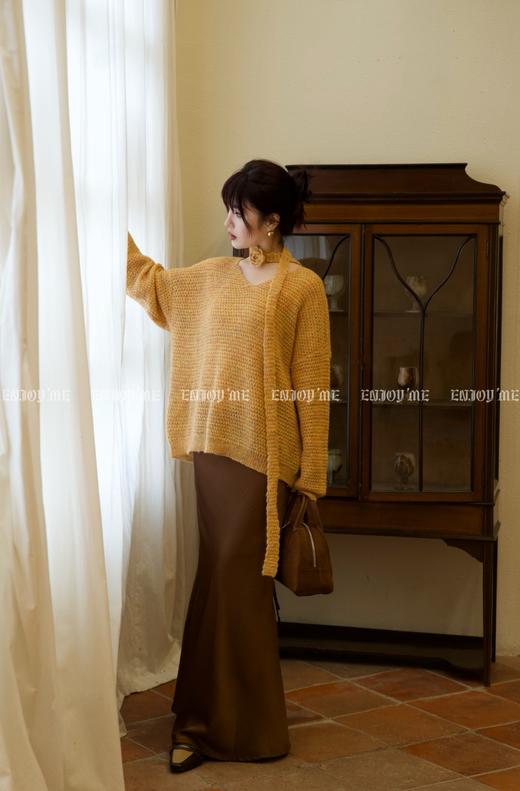 【门店同款】ENJOY秋季时光回廊缎面包臀鱼尾裙 159216145 商品图1