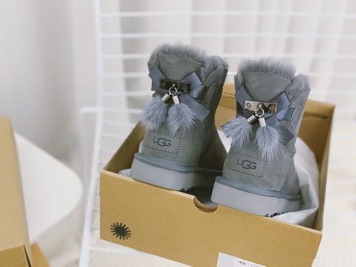 UGG 2021冬季新款女士貂毛丝带蝴蝶结雪地靴 商品图1
