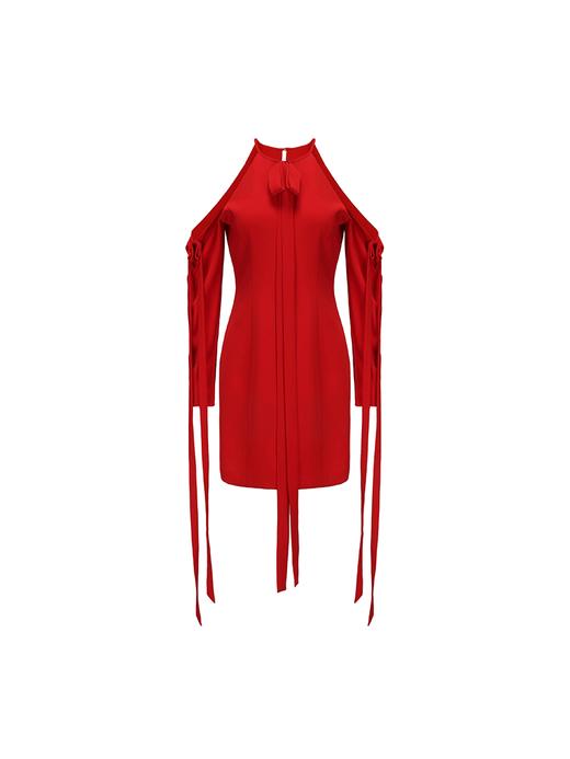 【迷醉摇曳】多飘带设计修身落肩连衣裙 商品图4