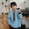 韩版秋冬新款男童领带衬衣儿童衬衫打底长袖内搭洋气 商品缩略图1