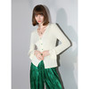COCOBELLA新中式玉石扣针织衫女早秋设计感开叉长袖开衫MZ0012B 商品缩略图1