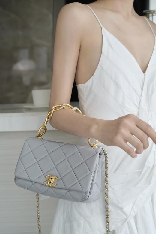 香奶奶22A  高级手工坊 粗链条口盖包 黑色 商品图6