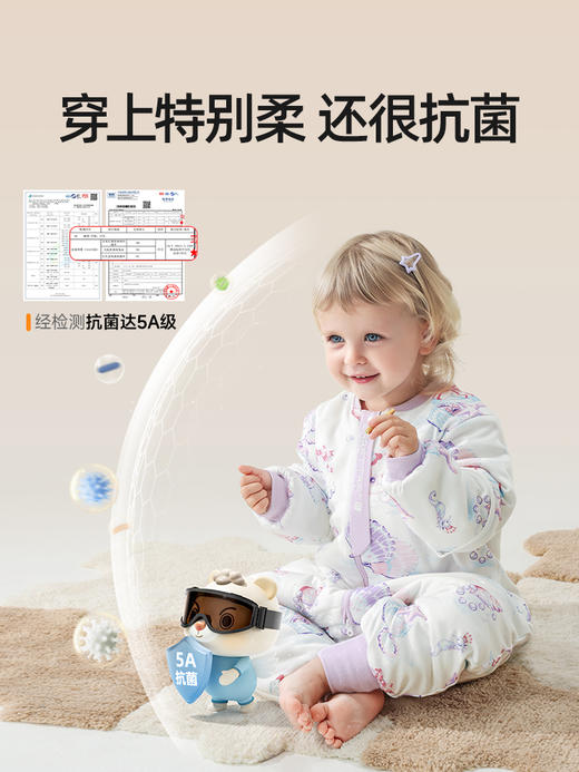 贝肽斯【肽柔】睡袋婴儿春秋冬款恒温分腿宝宝防踢被儿童四季通用 商品图4