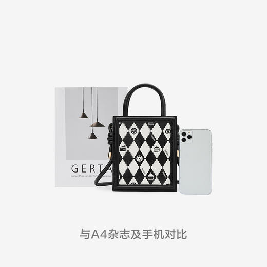 森马包包斜挎包女新款撞色菱格单肩包小巧手提包时尚小方包 商品图3