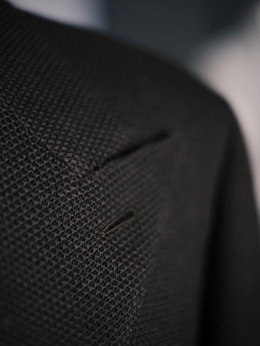 Vitale Barberis Canonico 澳洲美丽诺羊毛高克重针织深棕色全麻衬单西 商品图3