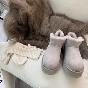 ??山羊灰  【 厚底款 】 UGG周冬雨同款??mini迷你小V口