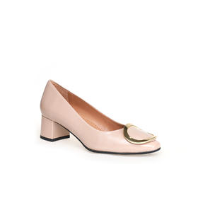 豪麟名鞋进口迪嘉女鞋皮鞋牛移膜革ES2406P杏色