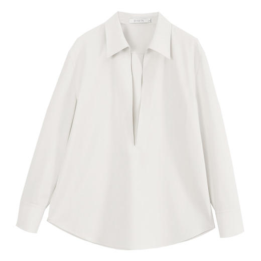 玳莎V领套头衬衫女2024秋季新款简约纯色设计感外搭上衣小众宽松  EC31306 商品图4