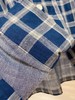 秋季男款双层纱藏青大格纱布长袖套装 全棉纱布格子睡衣家居服 商品缩略图4