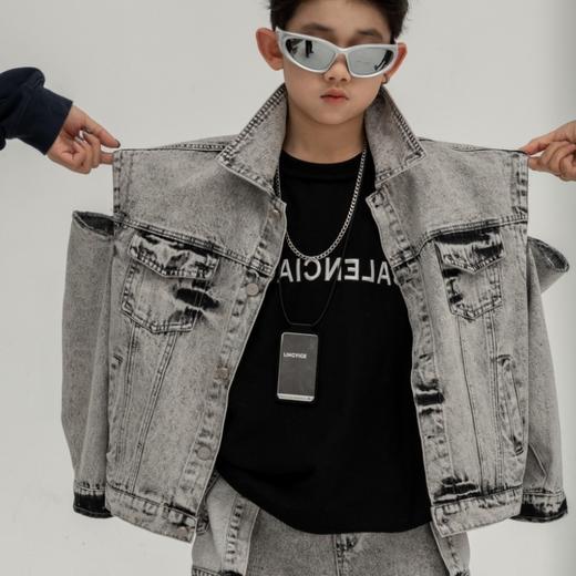 【男童洋气休闲牛仔外套】2024春款儿童上衣男孩中童牛仔服 商品图1