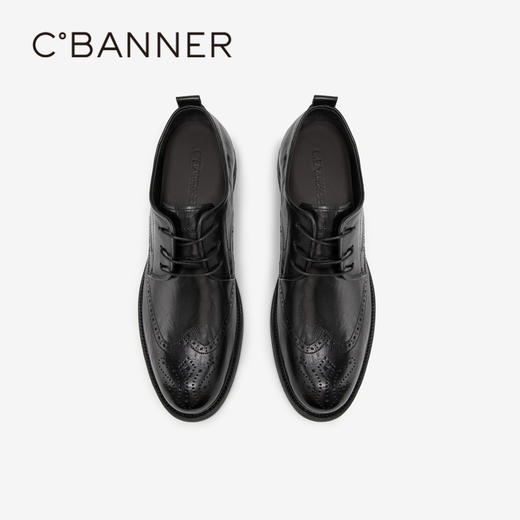 千百度男鞋英伦风正装皮鞋秋冬一脚蹬大头皮鞋舒适透气A24477126 商品图2