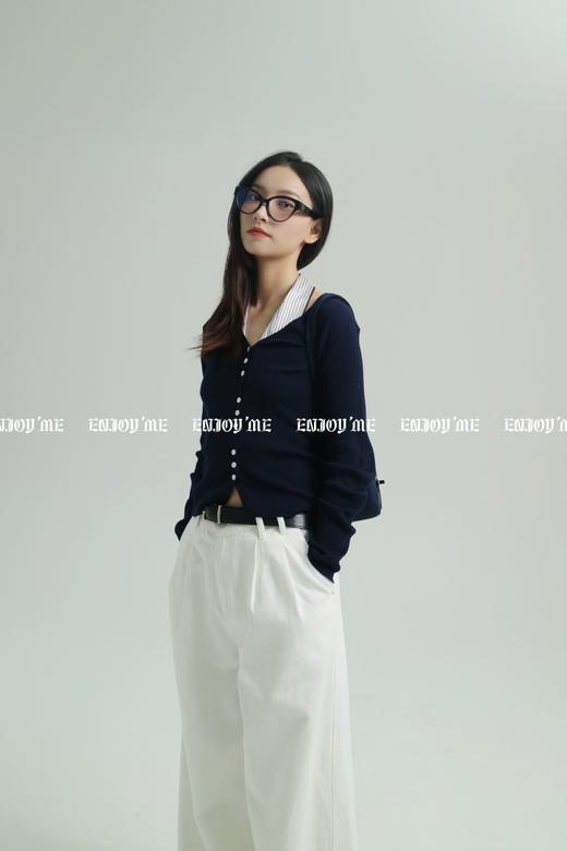 【门店同款】ENJOY秋季配腰带宽边牛仔阔腿裤 159049463 商品图3