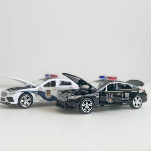 叱咤M8警车版六开门合金声光仿真回力警车模型 商品图3