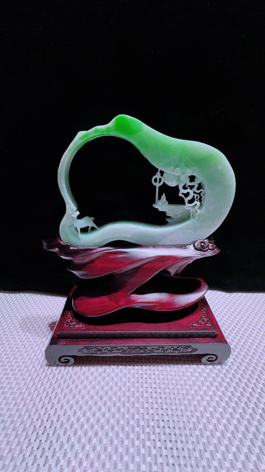 620281翡翠摆件【鹿鹿相伴 鹿鸣蝉音】 商品图5