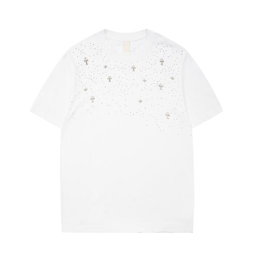 CH克家满天星十字架烫钻水洗做旧复古圆领短袖！ 【男女同款 官网热门爆款｜网红明星同款】 商品图1