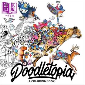 【中商原版】涂鸦乌托邦 着色书 英文原版 Doodletopia A Coloring Book Vexx 益智创意涂色书