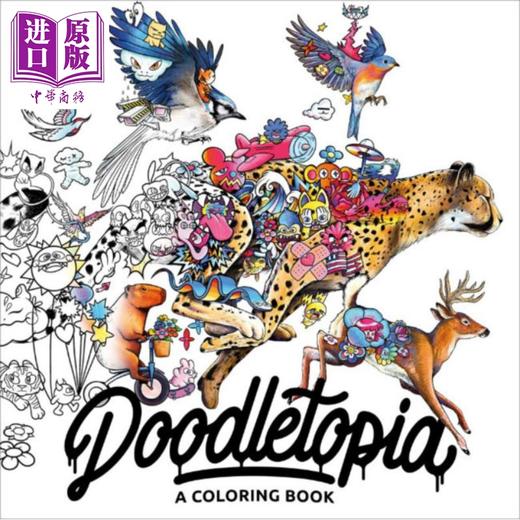 【中商原版】涂鸦乌托邦 着色书 英文原版 Doodletopia A Coloring Book Vexx 益智创意涂色书 商品图0
