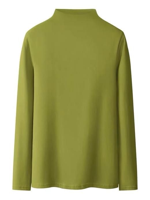 2023秋冬季螺纹修身半高领打底衫女加绒磨毛百搭长袖内搭打底衣女 商品图4