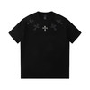 CH克家十字贴皮银饰刺绣短袖T恤（黑-白） 商品缩略图1