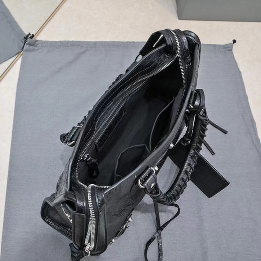 B家 柳钉装饰 皮革羊皮 单肩包手提包 女款黑色 商品图14