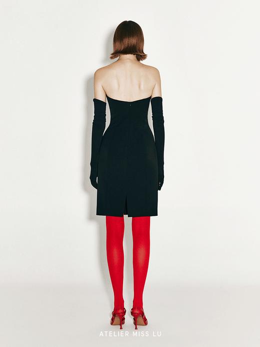 【轮回之花】抽象花片设计修身抹胸连衣裙 商品图2