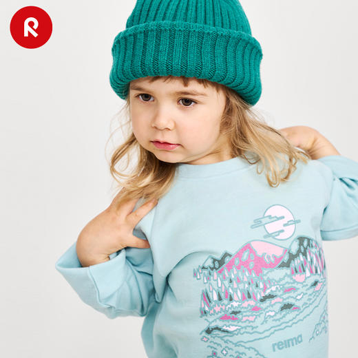 芬兰reima2024年秋冬新款男女儿童大童运动印花保暖针织长袖T恤 商品图2