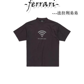 巴家 logo字母印花圆领套头直筒短袖T恤 男女同款