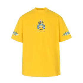 BLCG 火焰双环裂纹印花短袖（黄色）