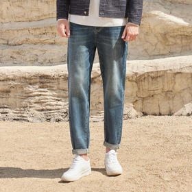 半身缘男裤 秋季柔软亲肤皮标洗水弹性牛仔裤253101U10103437