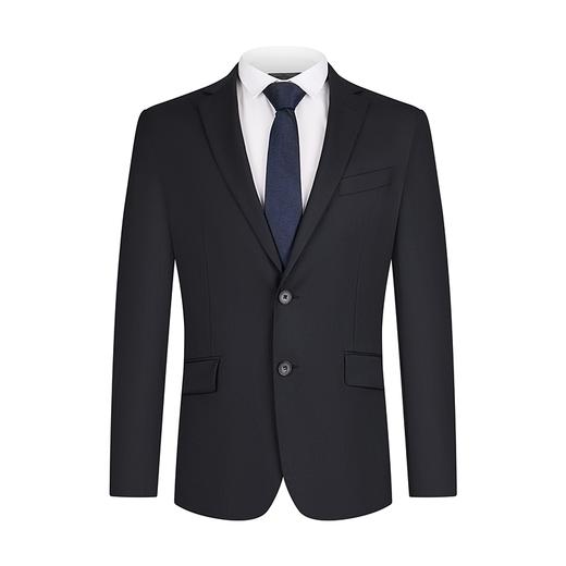 【婚礼季/毛料套西】柒牌西装套装男2025秋冬新款商务绅士黑色平驳领西服	127C71160 商品图4