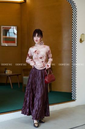 【门店同款】ENJOY秋季时光回廊复古褶皱半裙 159254811