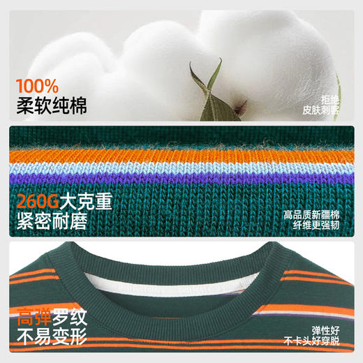 【 “山地棉” 像卫衣一样耐造】儿童趣味印花条纹T恤 PQTX2429 商品图4