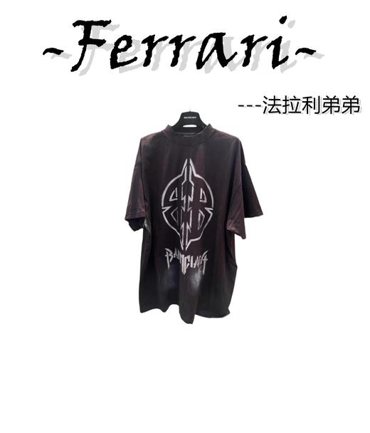 -balenciag  24ss春夏新款杨超越同款巴黎风格做旧bb印花宽松T恤 具体码数请联系客服哦 商品图0