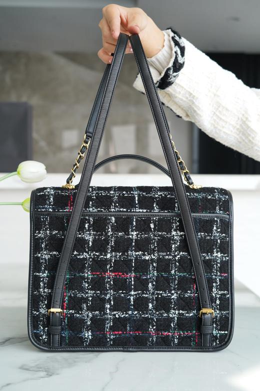 香奶奶 k 高级手工坊 黑毛呢双肩包 商品图3