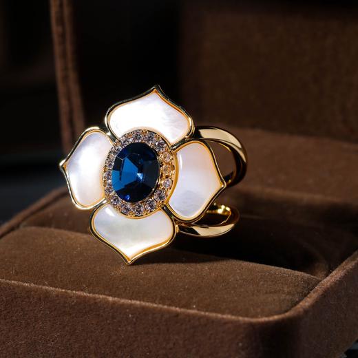 【甄珠贝·花卉系列】70*70cm雀之歌双面异色丝羊毛丝巾和施华洛丝巾扣礼盒套装 商品图1