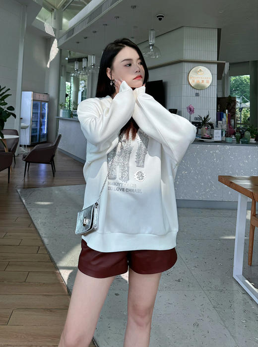 圆领印胶亮片字母卫衣长袖配包包 9521020039 商品图7